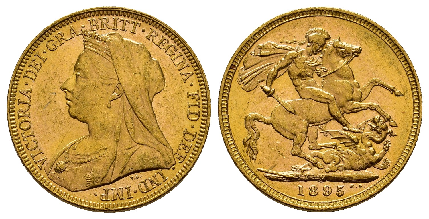 PEUS 7509 Großbritannien / Australien 7,32 g Feingold. Victoria ( 1837 - 1901) Sovereign GOLD 1895 M Melbourn Sehr schön