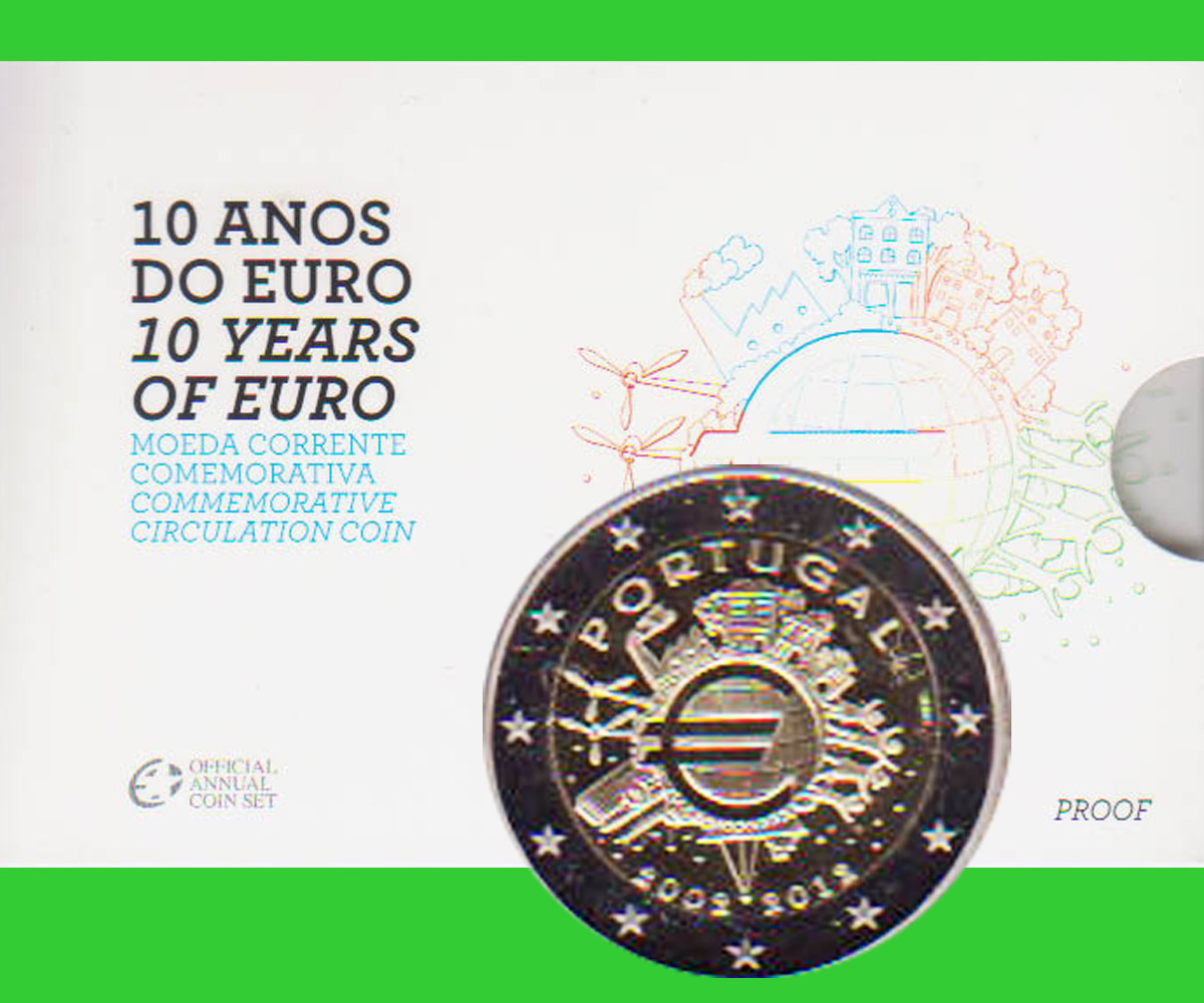  Offiz. 2 Euro-Sondermünze Portugal *10 Jahre Euro-Bargeld* 2012 *PP* nur 10.000St!   