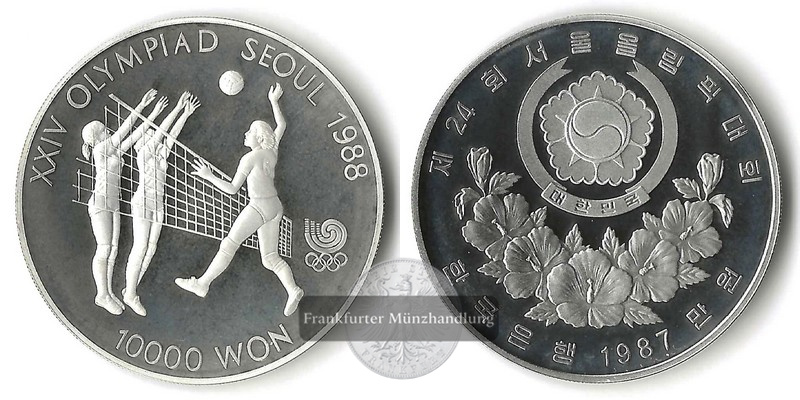  Süd-Korea  10000 Won  1987  Olympics Seoul '88   FM-Frankfurt  Feinsilber: 31,1g   