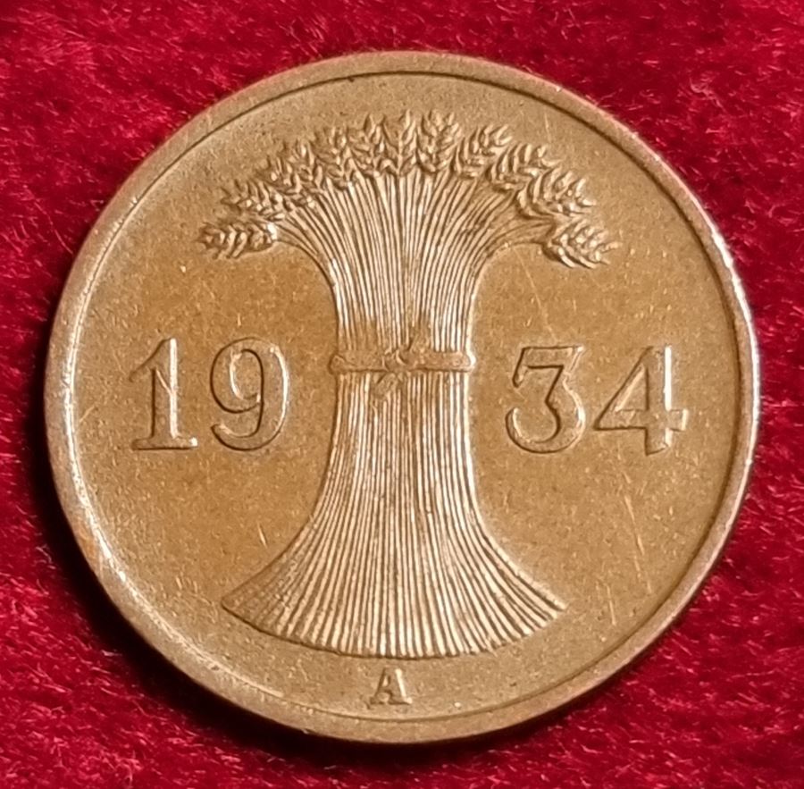  1516(6) 1 Reichspfennig (Weimarer Republik) 1934/A in vz ....................... von Berlin_coins   
