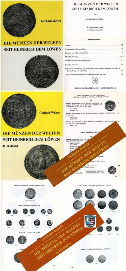  Welter - Die Münzen der Welfen seit Heinrich dem Löwen - 2 BÄNDE Text & Tafelband   