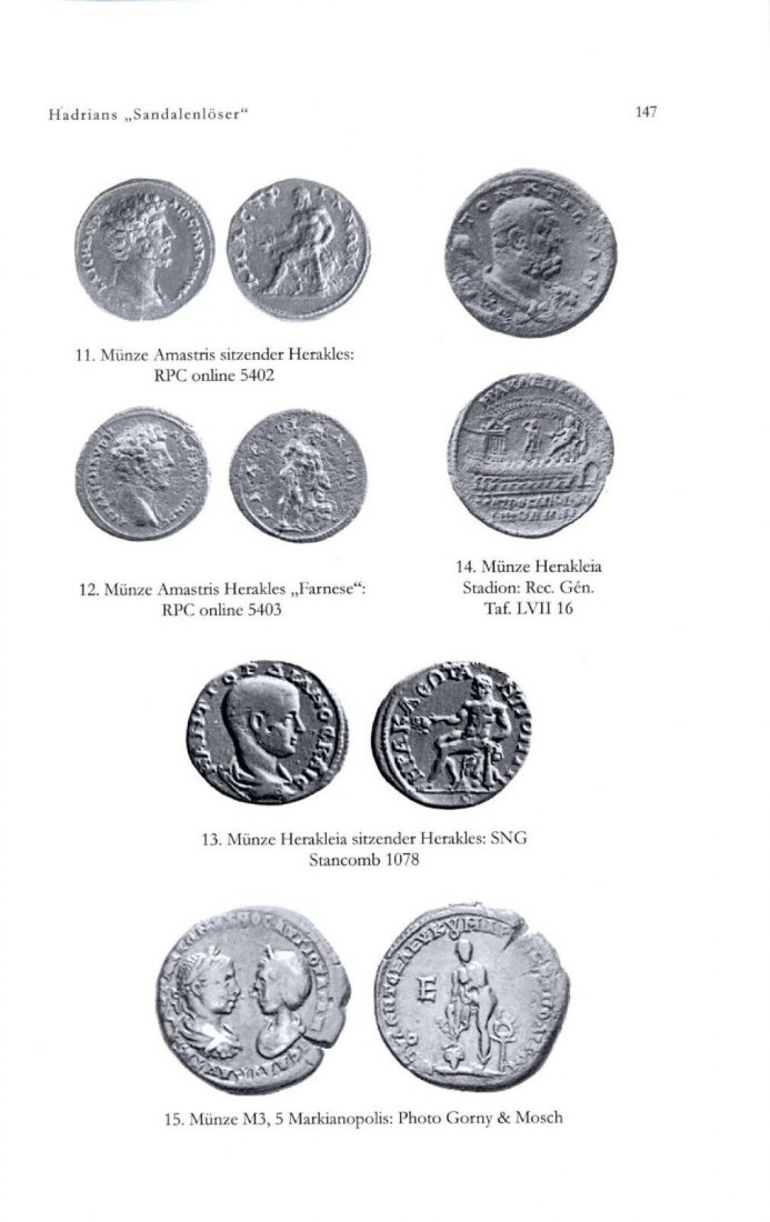  Hadrian's Sandalenlöser Der Hermes des Lysipp(?)auf den Münzen v. Trapezous ,Amastris ,Markianopolis   