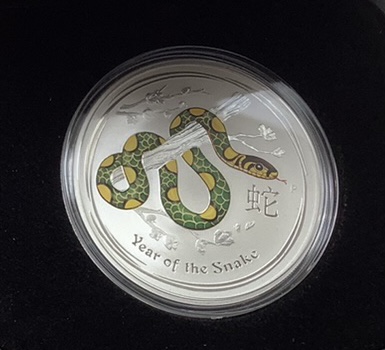  Australien 1 Dollar Schlange 2013 coloured 1 oz Silber   