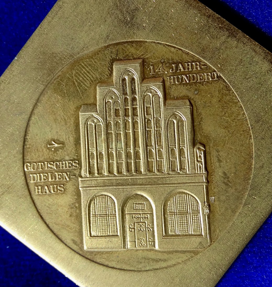  Stralsund Klippe Medaille von König Numisnautik 1987 mit Kogge der Hanse   