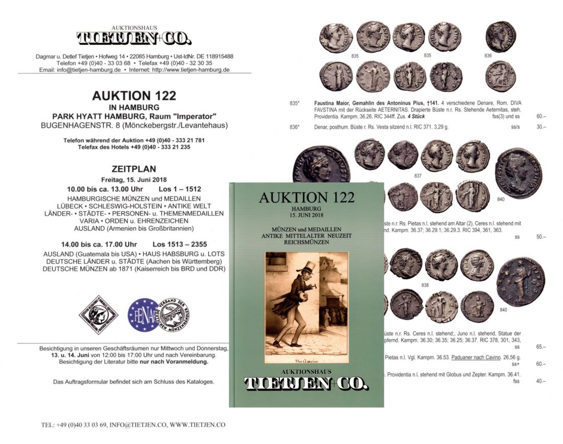  Tietjen (Hamburg) Auktion 122 (2018) Münzen von der Antike bis zur Neuzeit ,Orden und Ehrenzeichen   