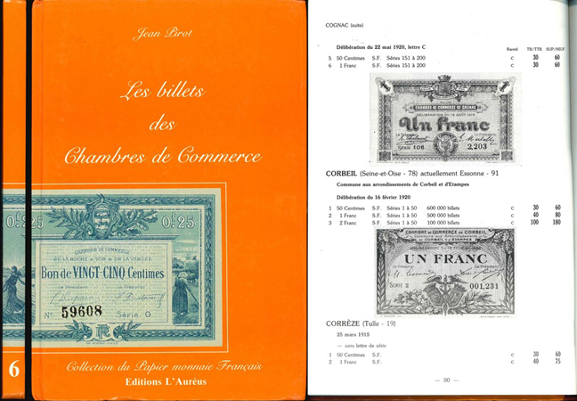  Jean Pirot; Les billets des Chambres de Commerce; 1. Edition 1989   