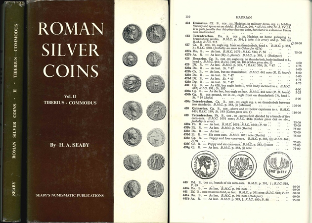  H.A.Seaby; Roman Silver Coins; vol II. Tiberius to Commodus; London 1968   