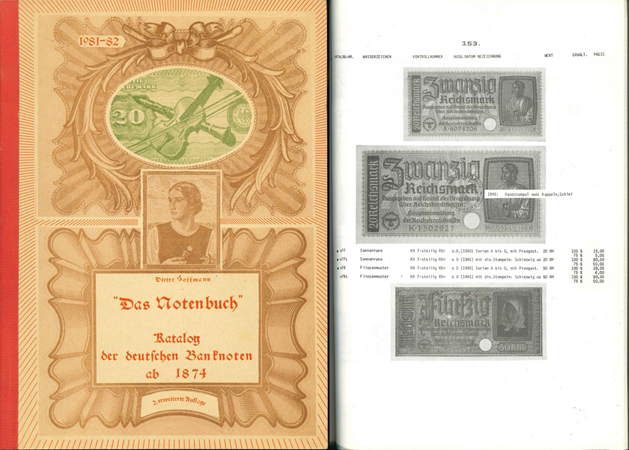  Hofmann, Dieter; Das Notenbuch Katalog deutcher Banknoten ab 1874; Schwabach 1981   