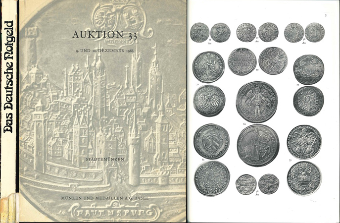  Münzen und Medaillen A.G.Basel; Auktionskatalog 33; Stadtmünzen; Dezember 1966; Basel   