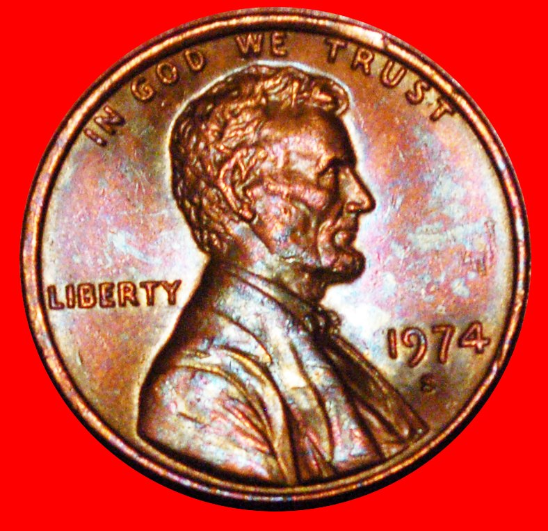  * MEMORIAL (1959-1982): USA ★ 1 CENT 1974S MINT LUSTRE! LINCOLN (1809-1865) LOW START ★ NO RESERVE!   