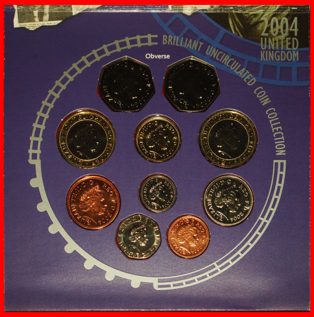  * RARE COMPLETE SET:GREAT BRITAIN★BRILLIANT UNCIRCULATED COIN COLLECTION 2004★LOW START★ NO RESERVE!   
