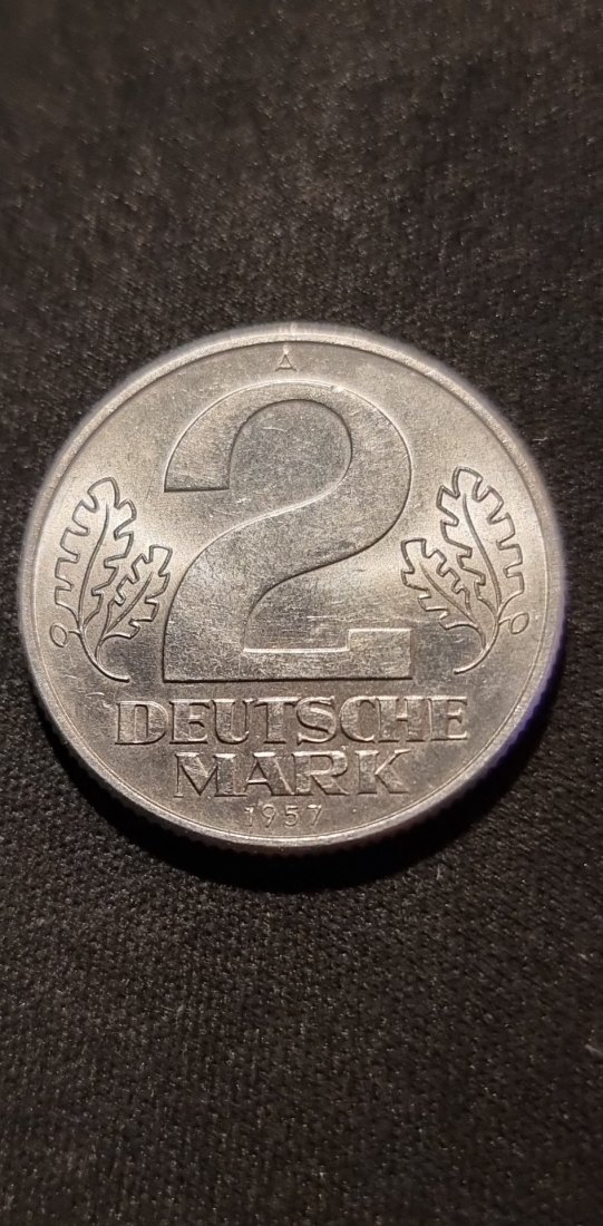  DDR 2 Deutsche Mark 1957 STGL   