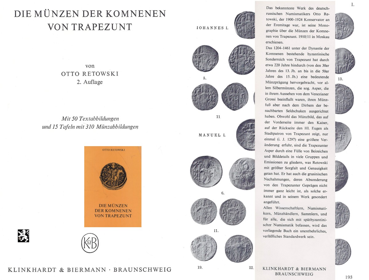  Retowski - Die Münzen der Komnenen von Trapezunt - Byzanz (1974)   