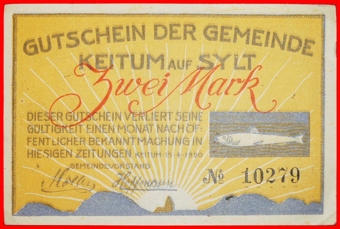  * NOTGELD (1914-1924): GERMANY ★ KEITUM 2 MARKS 1920 CRIPS UNCOMMON!★LOW START★ NO RESERVE!   