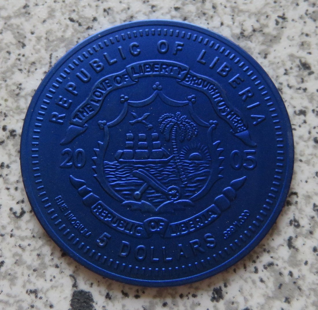  Liberia 5 Dollars 2005, Vatikan, Petersdom, Niob   