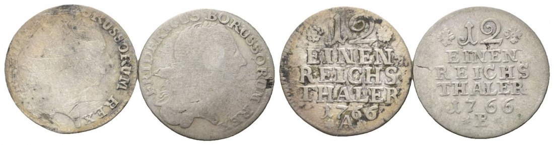  Altdeutschland; 2 Kleinmünzen 1766   