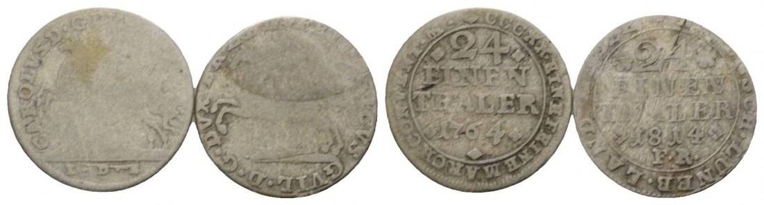  Altdeutschland; 2 Kleinmünzen 1764/1814   