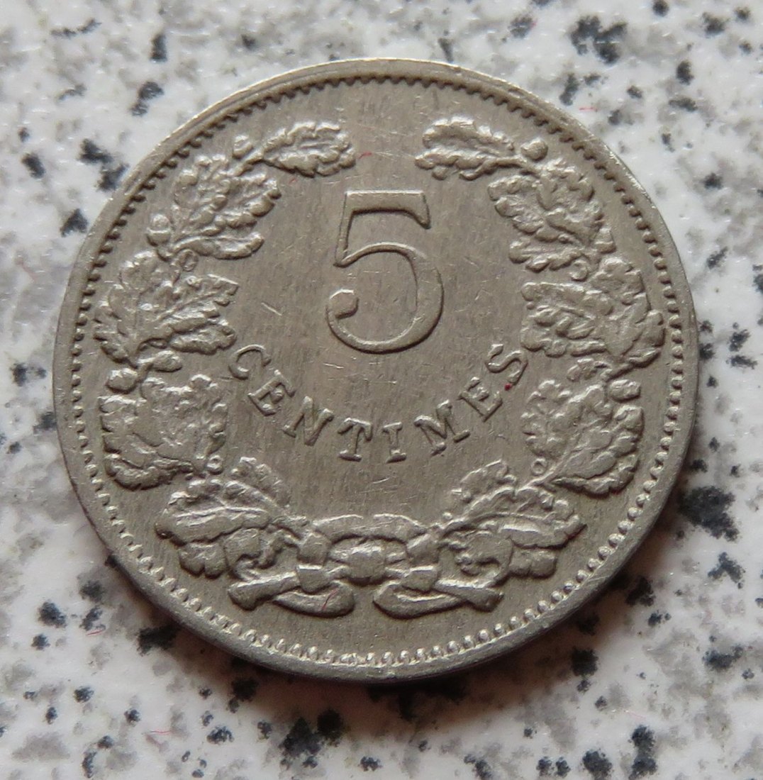  Luxemburg 5 Centimes 1908, besser   