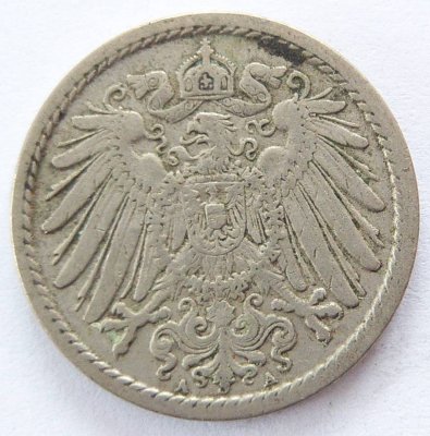  Deutsches Reich 5 Pfennig 1908 A K-N ss   