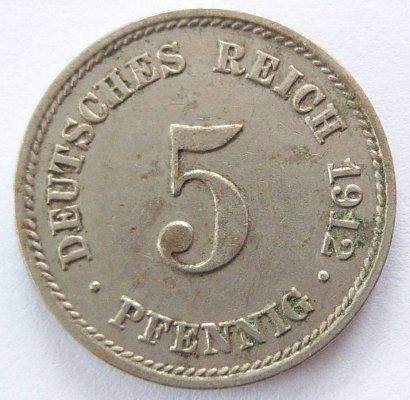  Deutsches Reich 5 Pfennig 1912 E K-N ss   