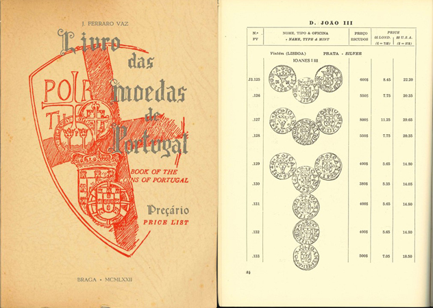  J. Ferraro VAZ; Livro das Moedas de Portugal; Preisliste; 1972   