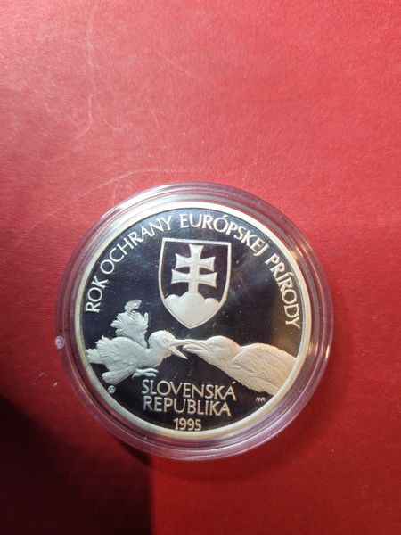  Slowakei 200 Kronen 1995 Störche Proof 1500 St. R Koblenz Frank Maurer R27   