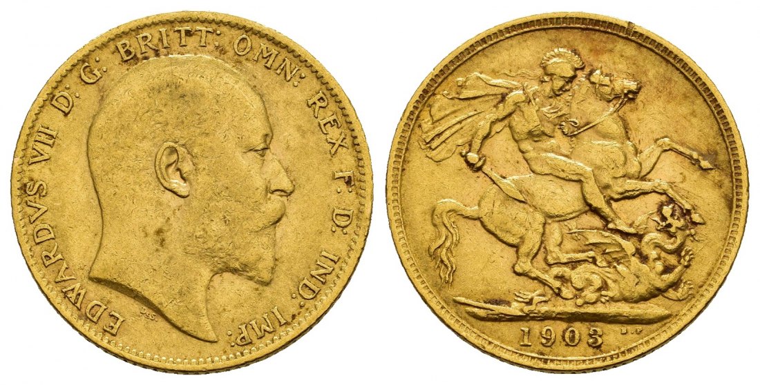 PEUS 8443 Grossbritannien 7,32 g Feingold. Edward VII. (1901 - 1910) Sovereign GOLD 1903 Sehr schön