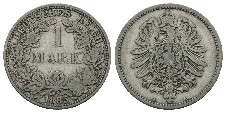  Deutsches Reich, 1 Mark 1885, 1 Stück, Prägestätte A   