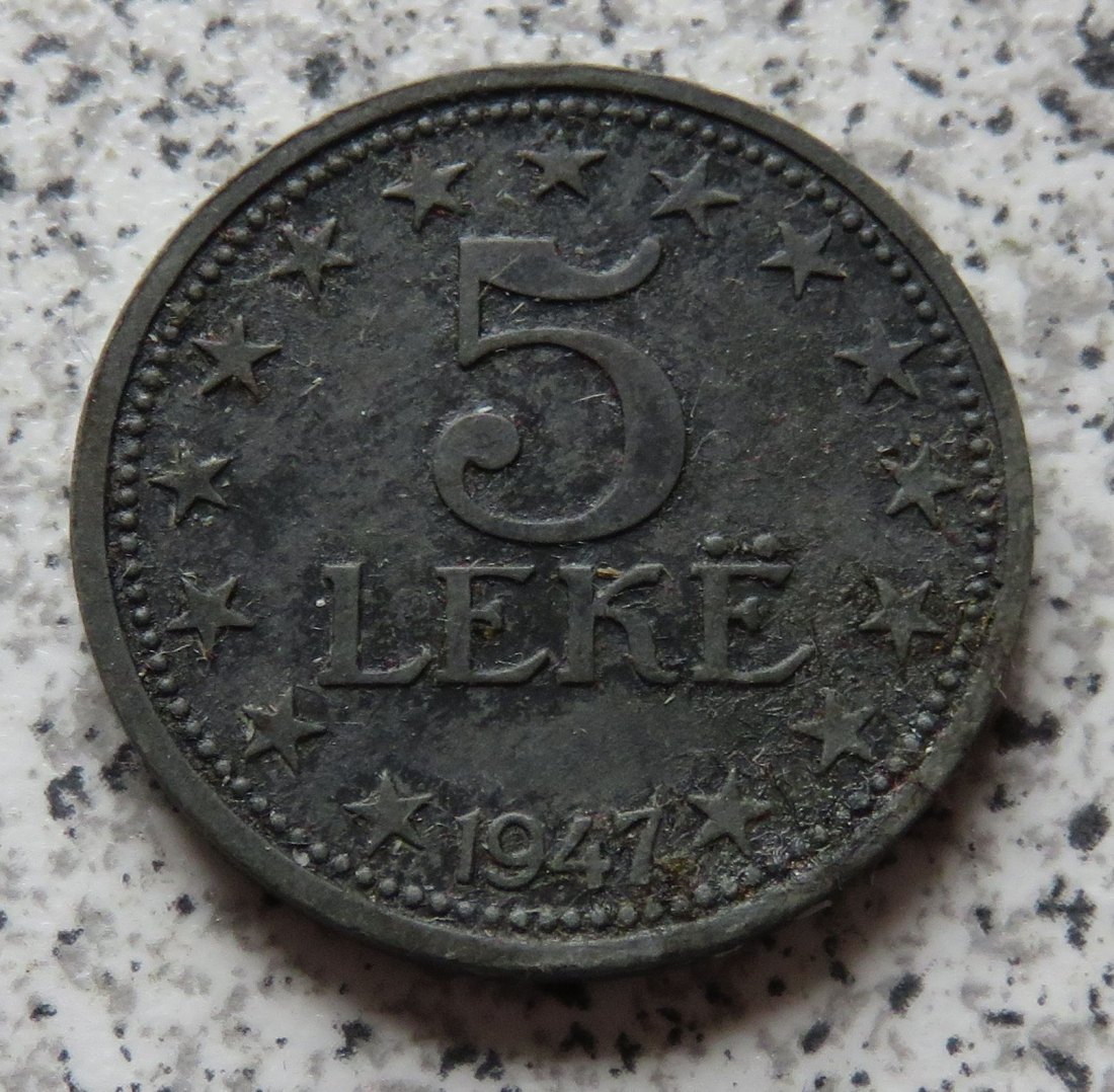  Albanien 5 Leke 1947   