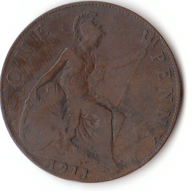  1 Penny Großbritannien 1911 ( F030)b.   