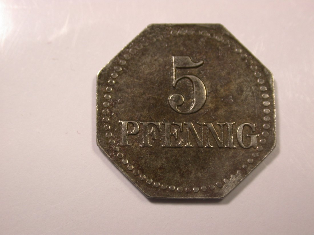  G16 Notgeld  Warburg 5 Pfennig 1917 Eisen in vz -R-  Originalbilder   