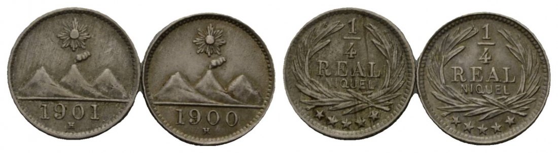  Ausland; 2 Kleinmünzen 1900/1901   