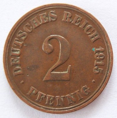  Deutsches Reich 2 Pfennig 1915 A Kupfer ss   