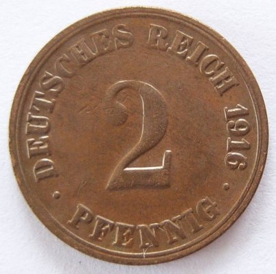  Deutsches Reich 2 Pfennig 1916 A Kupfer s-ss   