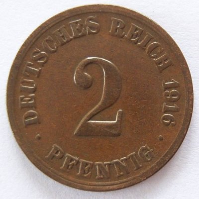  Deutsches Reich 2 Pfennig 1916 A Kupfer ss   