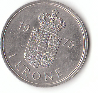  1 Krone Dänemark 1975 ( F036)b.   