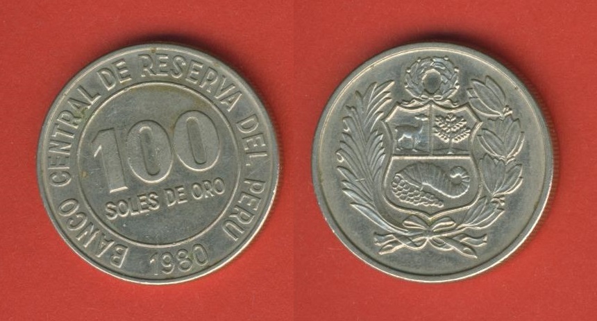  Peru 100 Soles de Oro 1980   