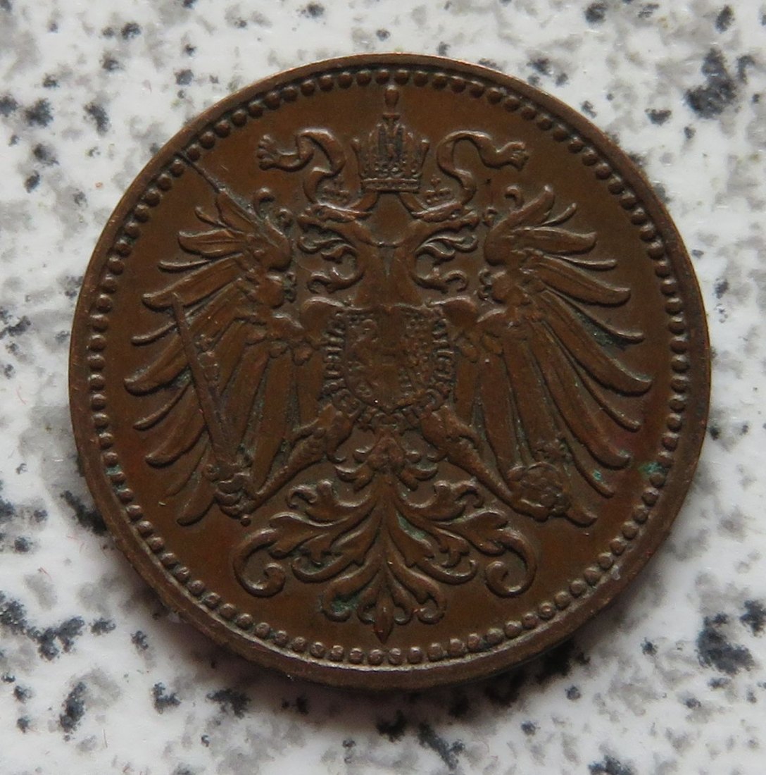  Österreich K & K 1 Heller 1912, Prägeschwäche (19 2)   