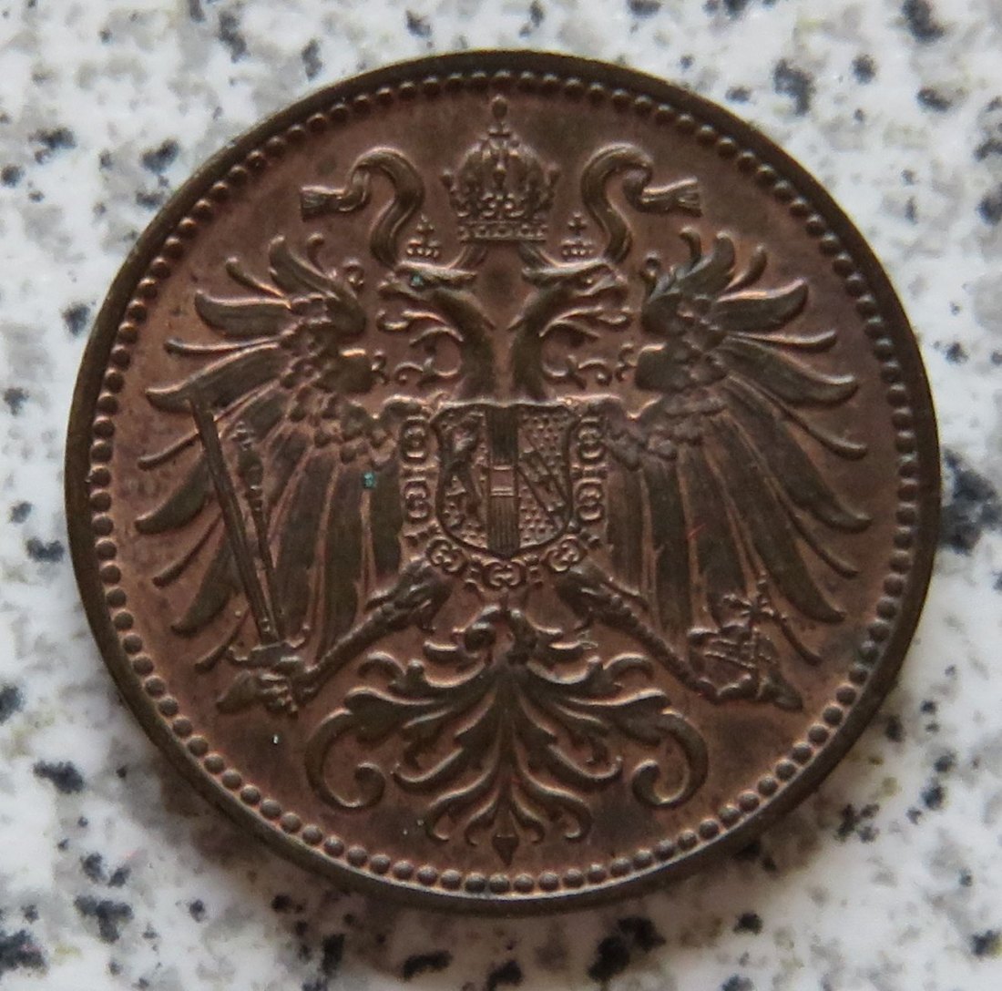  Österreich K & K 2 Heller 1897, Erhaltung   