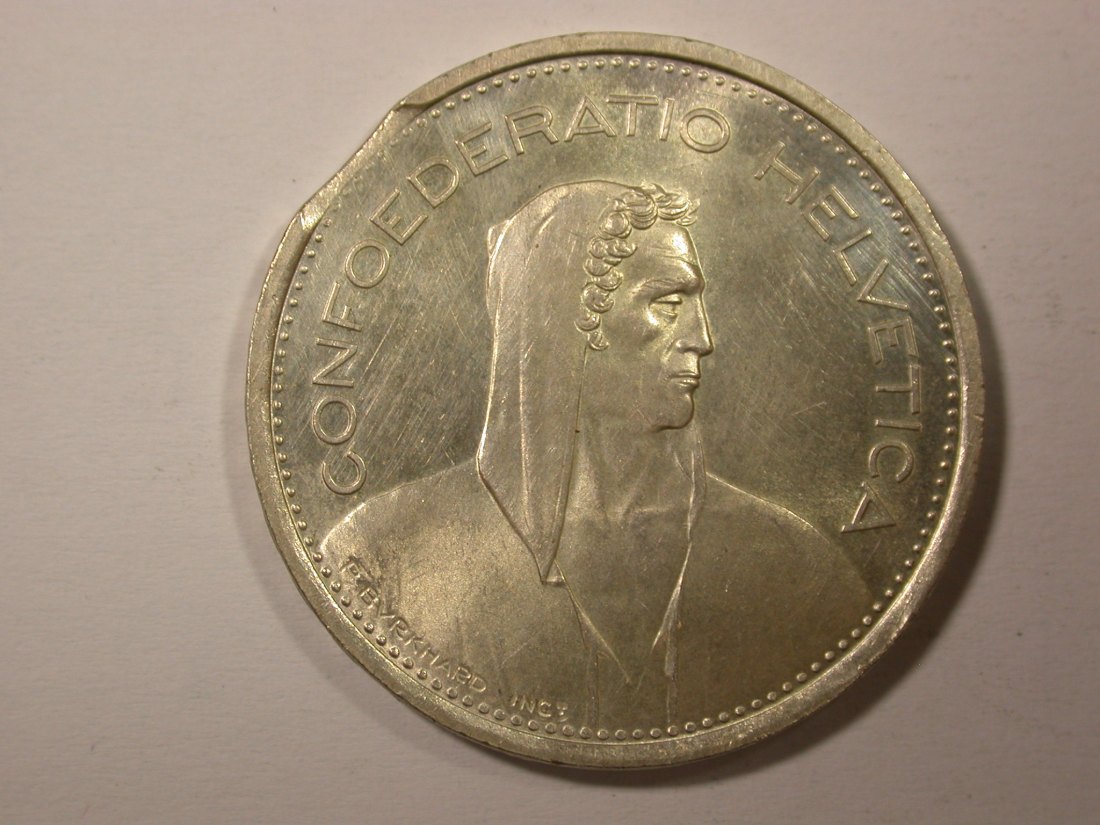  H11  Schweiz 5 Franken 1967 Silber mit Zainende !! in f.st/St sehr selten  Originalbilder   