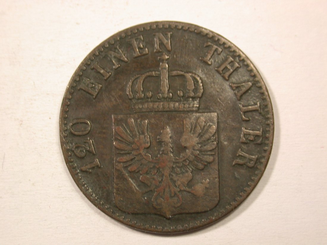  H13  Preussen  3 Pfennig 1854 A in ss   Originalbilder   