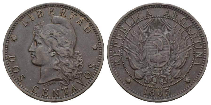  Argentinien; 2 Centavos 1885   