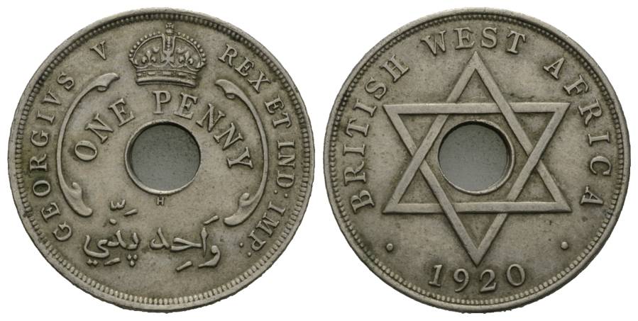  Großbritannien; 1 Penny 1920; British West Africa   