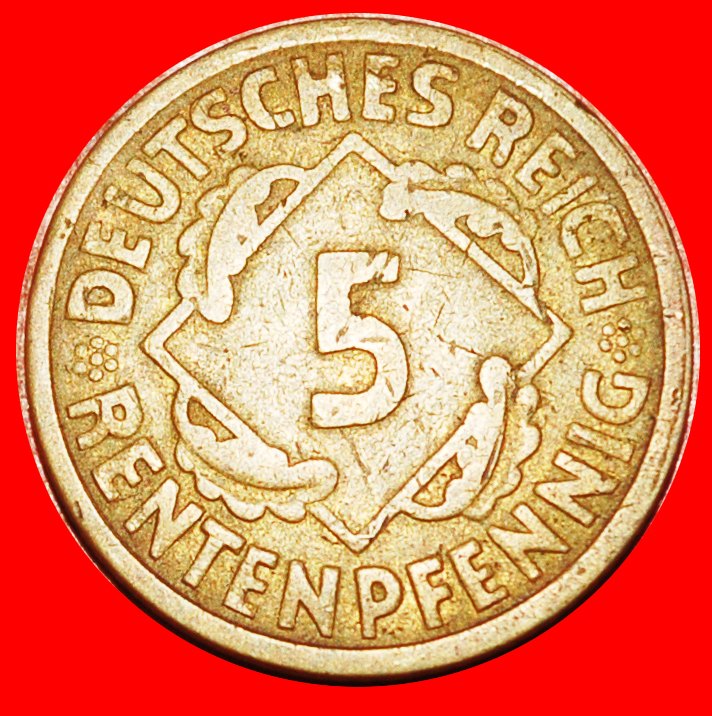  * PYRAMID OF WHEAT: GERMANY ★ 5 RENTENPFENNIGS 1924G!★LOW START ★ NO RESERVE!   