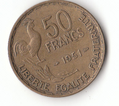 50 Franc Frankreich 1951 (D176)b.   