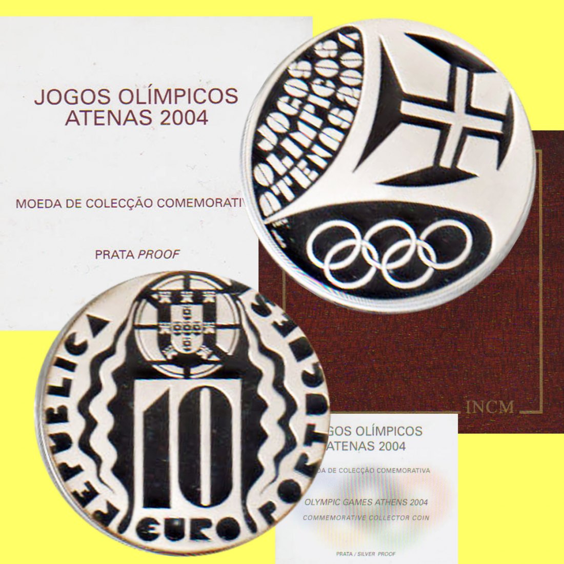  Portugal 10-€-Silbermünze *XXVIII. Olymp. Sommerspiele 2004 in Athen* 2004 *PP* nur 15.000St!   