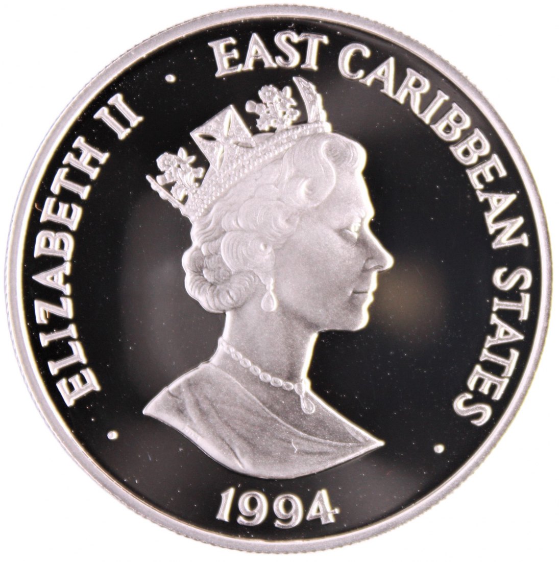 East Carribean States: 10 $ 1994, 31,47 gr. 925er Silber, pp, nur 10.000 Ex.   