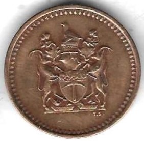  Rhodesien 1 Cent 1970, Bro, sehr guter Erhalt, siehe Scan unten   