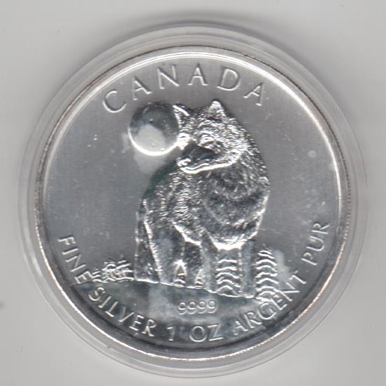  Kanada, Wildlife, Timber Wolf 2011, 1 unze oz Silber   