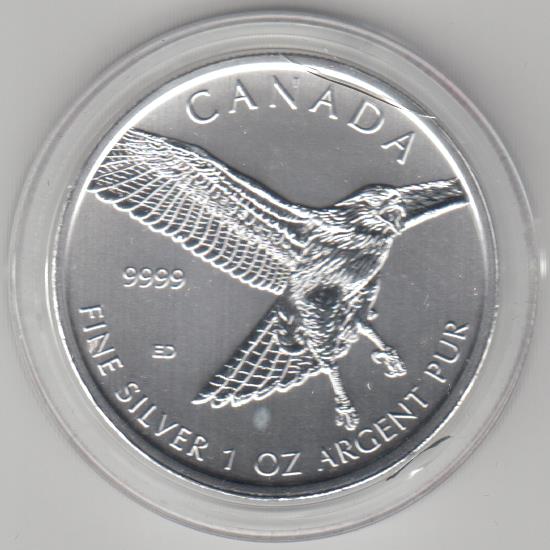  Kanada, Birds of Prey, Bussard 2015, 1 unze oz Silber   